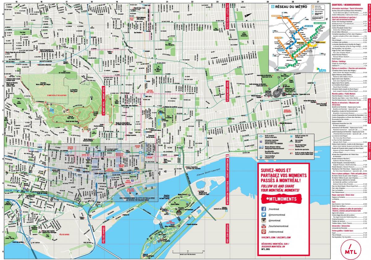Mappa della città di Montreal